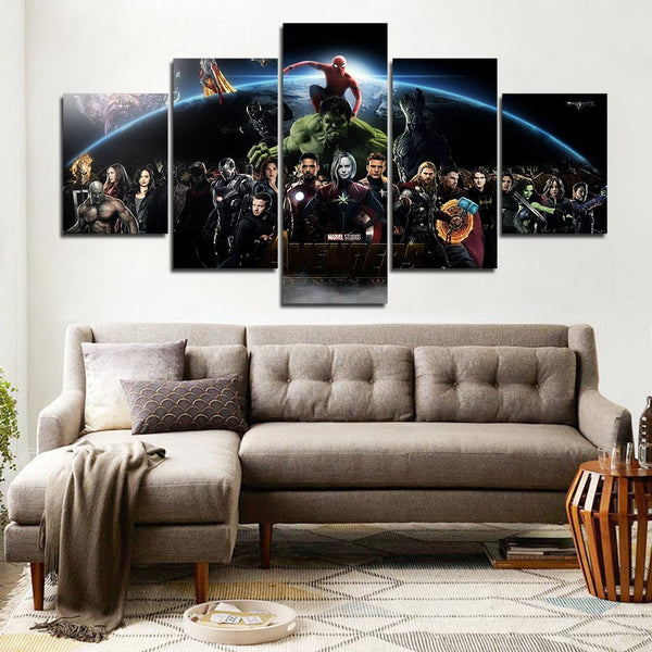 Tableau 5 panneaux HD Multi Cadre Toile Les Avengers Impression Peinture Film Mur Art