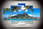 Tableau HD imprimé Paradis Tropical Plage Palmiers Peinture Toile Impression Pour Salon