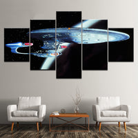 Tableau Décoratif HD Toile Film Star Wars Destroyer Peinture Cadre 5 Panneaux Mur Art