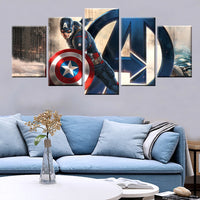 Tableau Déco 5 Panneaux HD Haute Définition Modulaire Mur Art Avengers Affiche Toile