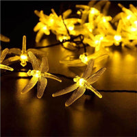Lampe Solaire Libellule Night De Jardin 30 LED 8 Mode Décoration Extérieur Etanche