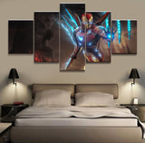 Tableau Toile 5 Pièce Capitaine Iron Man Avengers Endgame Films De Soie Art Affiches