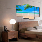 Tableau HD Plage Tropicale Mer Palmiers Art Toile Peinture Impressions Pour Décoration