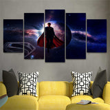 Tableau Décoratif HD 5 panneaux Toile Art DC Superman Lune Mouche Logo Peinture