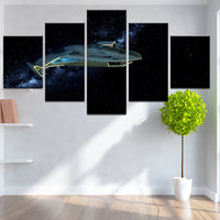 Magnifique Tableau Déco HD Imprimé Modulaire 5 Panneaux Star Wars Space Fighter