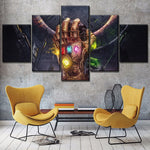 Oeuvre D'art HD Avengers Infinity War Gauntlet Thanos Stones On Canvas Print 5 Pieces