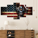 Tableau HD Film Captain America Super Héros Guerrier HD Drapeau Américain Wall Art