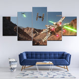 Tableau Toile Peinture jeu Star Wars: X-Wing vs TIE Fighter 5 Pièces Peinture Modulaire