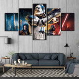 Tableau Toile Déco HD Moderne Mur Art 5 Pièces Star Wars Photos HD Imprimé Peinture