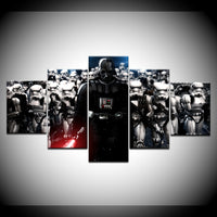 Tableau 5 Panneaux Modulaire Star War Dark Vador Film Affiche Toile Peinture Mur Art