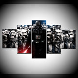 Tableau 5 Panneaux Modulaire Star War Dark Vador Film Affiche Toile Peinture Mur Art