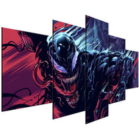 Tableau Polyptyque 5 panneaux HD Art mural Décoration intérieure Venom Marvel