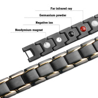 Bracelet De Bonne Santé Unisexe Sain Magnétique En Acier Titane Power Therapy Aimants