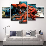 Tableau Impressions HD Toile 5 Cadres Modulaire Bande Dessinée Spider Man Mur Art