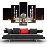Tableau Islamique Mosquée Night HD Vue Mur Art 5 Pièces Islamique Mur Art Paysage