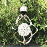 Lumière extérieure solaire pendaison vent cloche lampe décoration de jardin en spirale