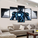 Tableau 5 Pièces Néon Armure Iron Man Peintures Modulaire Toile HD print High-tech