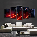 Toile Tableau Polyptyque HD 5 Panneau Film Affiche Star Wars Sith Guerrier Sabre Laser