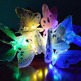 LED Papillon Fibre Optique 12pcs Jardin Extérieur Clôture Ornement Multicolore
