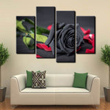 Tableau HD Déco Moderne Impressions Sur Toile Photos Mur Art 4 Pièces Rose Noir