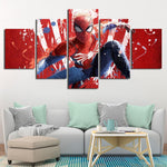 Tableau Toile Imprimée Images Moderne Mur Art 5 Pièces Spider Man Film Décoration