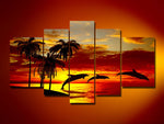 Sunrise beach dauphins DECORATION HD DE LA PIECE ART PEINTURE Paysage peinture