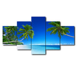 Superbe Toile Peinture HD Paysage Tropical Wall Art Print 5 Panneau Affiche Plage Salon