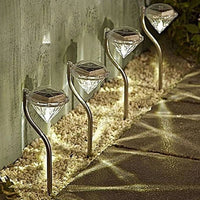 Lampe Solaire 4pcs  Decoration LED Diamonds Lampadaires ‚A Pieu Pour Pelouse