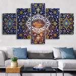 Tableau Islamique Fleur Tapisserie Mur Ar HDt 5 Pièces Mur Art Toile Peintures Affiches