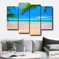 Tableau HD Plage Tropicale Mer Palmiers Art Toile Peinture Impressions Pour Décoration