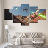 Tableau Toile Peinture jeu Star Wars: X-Wing vs TIE Fighter 5 Pièces Peinture Modulaire