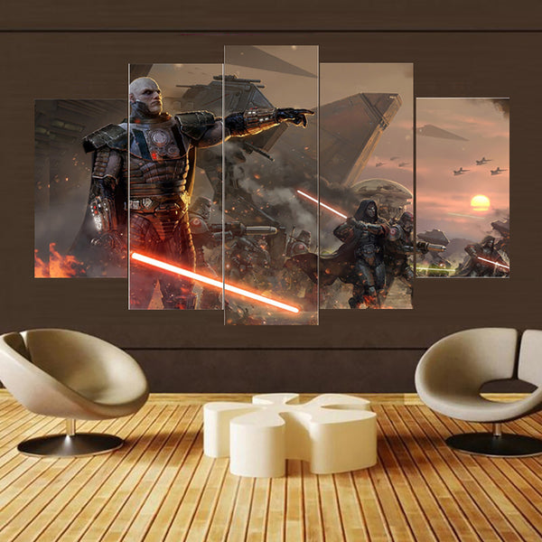 Tableau Décoratif Toile HD Imprimer Peinture Modulaire Photos 5 Panneaux Star Wars