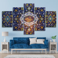 Tableau Islamique Fleur Tapisserie Mur Ar HDt 5 Pièces Mur Art Toile Peintures Affiches