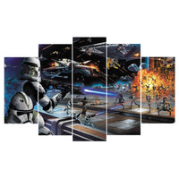 Peinture Décor 5 Panneau Film Star Wars Attaque Affiche Cadre De Haute Qualité HD