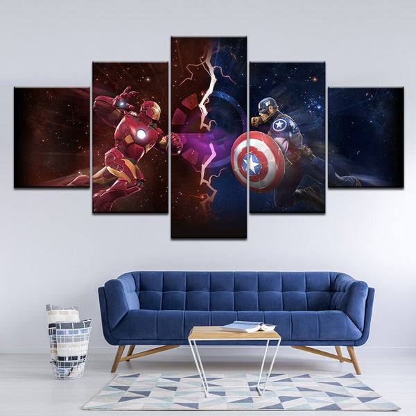 Magnifique Tableau HD Toile Art Photos Décor Maison Capitaine Amérique Iron Man