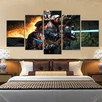 Tableau Toile HD Modulaire Affiches Décoration Peintures 5 Panneaux Film Star Wars