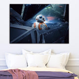 Tableau Déco HD Modulaire Toile Imprimé BB-8 Mur Oeuvre Peinture Star Wars Film