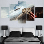 Tableau Mur Art Photos 5 Pièces Imprimée Star War Vaisseau Spatial Affiche HD Peinture