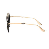 Lunettes de Soleil Pliables Cadre Pilote pour Femmes Design Luxe Strass Q109