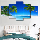 Superbe Toile Peinture HD Paysage Tropical Wall Art Print 5 Panneau Affiche Plage Salon