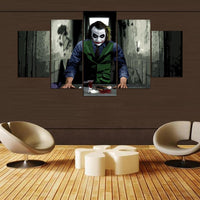 Tableau Polyptyque HD Imprimé Joker Film 5 Pièces Peinture Toile JOCKER Y SUS FRASES