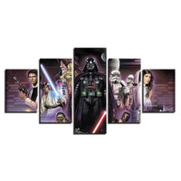 Tableau Décor HD Impressions Peinture 5 Panneaux Star Wars Film Personnages Affiche