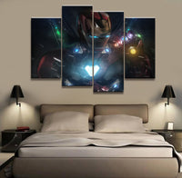 Magnifique Tableau 4 Pièce Capitaine Iron Man Avengers Endgame Films De Soie Art