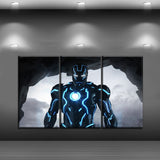 Tableau 5 Pièces Néon Armure Iron Man Peintures Modulaire Toile HD print High-tech