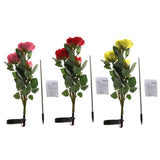 Lampe solaire 3 LED Rose Fleur De Jardin Veilleuse De Nuit Nouveau Et Décoratif
