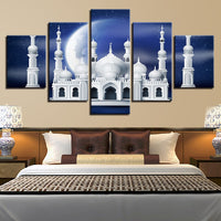 Toile Affiche Salon Mur Art 5 Pièces Islam Mosquée Peintures HD Prints Musulman