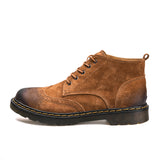 Bottines Cuir Véritable Hommes Automne Hiver Bottines Mode Chaussures À Lacets