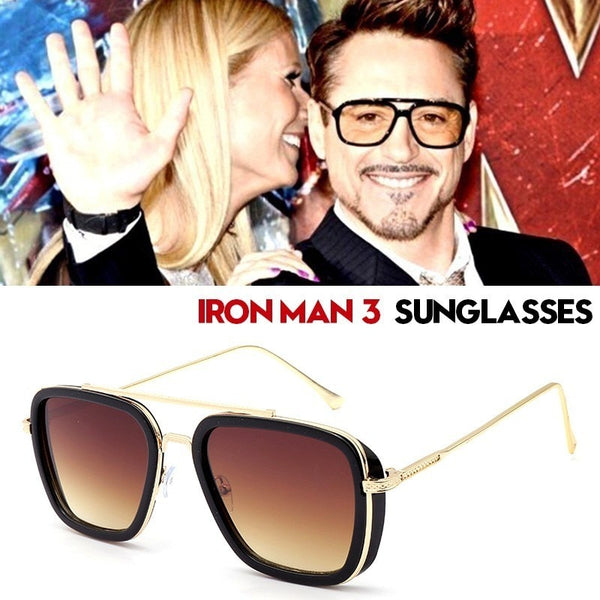 Iron Man 3 Tony Stark Lunettes De Soleil Hommes Steampunk Tendance Rétro UV400