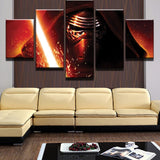Tableau Déco HD Toile Peinture Star Wars Image Imprimer Cadre 5 Pièces Pour Salon