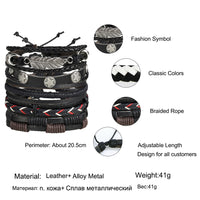 Bracelet hommes Fashion tressé à la main étoile corde Wrap bracelets et bracelets Homme